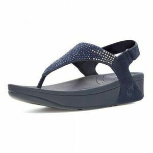 FitFlop Flare Navy Rhinestone Back Strap Toe Post Sandals Size 5/36